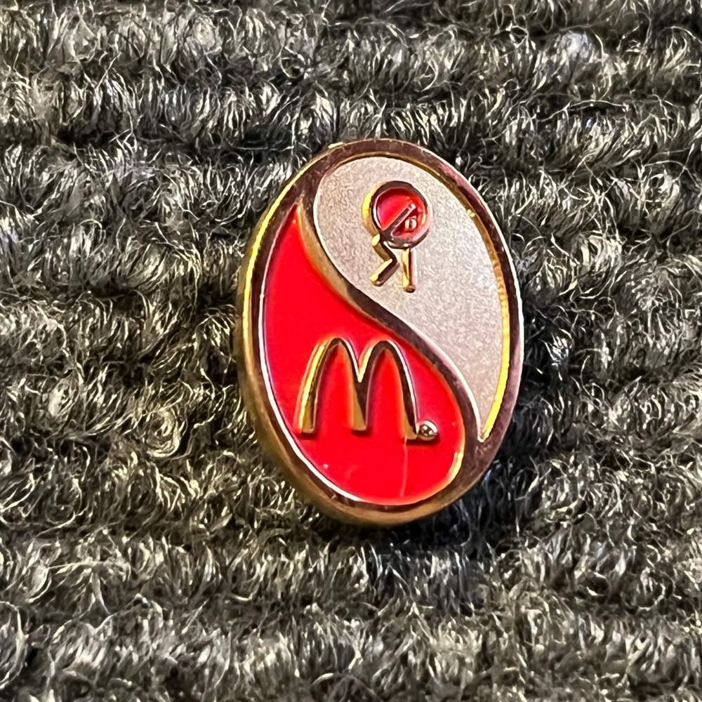 McDonald's Yin Yang Employee Lapel Hat Pin